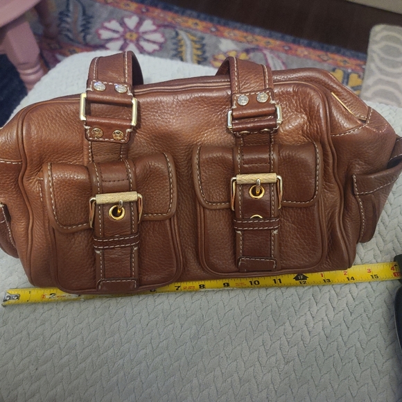 Michaels by Michael Kors purse, light tan leather, 17 inches wide, 8 inches deep - Picture 8 of 9